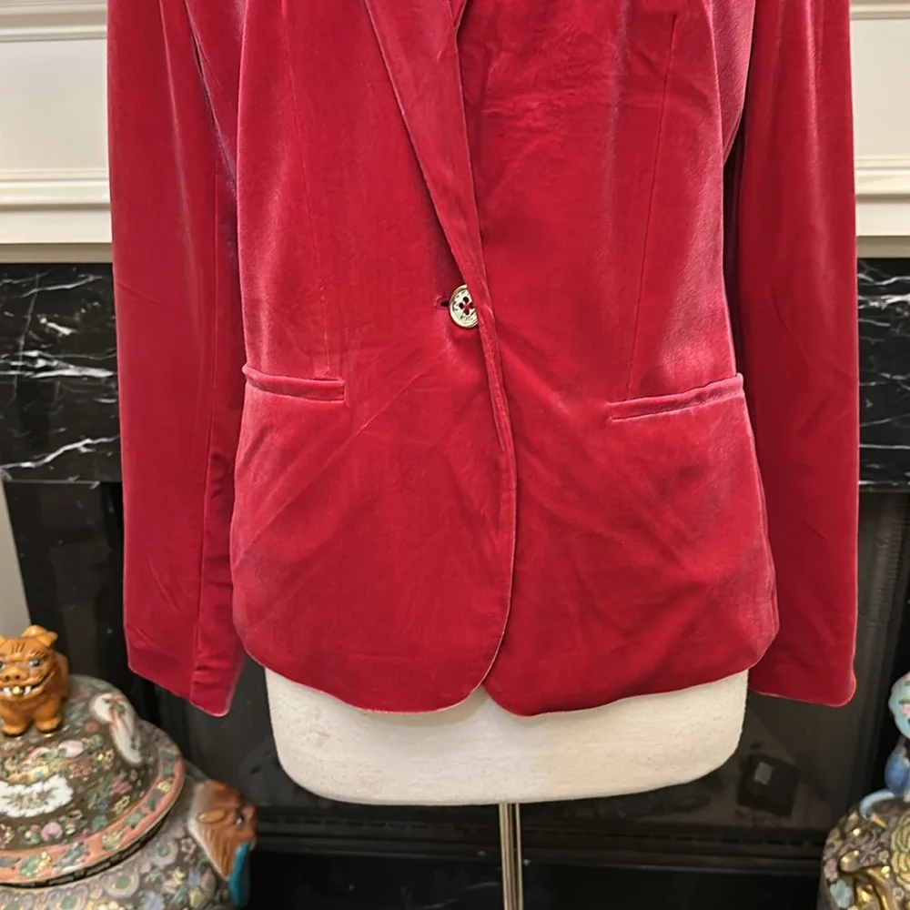 “Tommy Hilfiger” Pink Velvet Women's Blazer - Picture 3 of 6